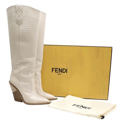 fendi crocodile boots white